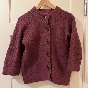 Boden • 100% Wool Textured Cardigan • Plum Purple • Size 12